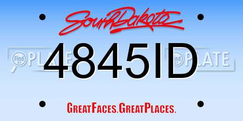 4845ID South Dakota License Plate