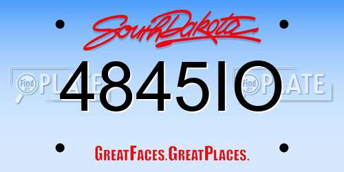 4845IO South Dakota License Plate