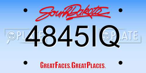 4845IQ South Dakota License Plate
