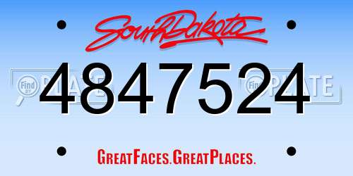 4847524 South Dakota License Plate