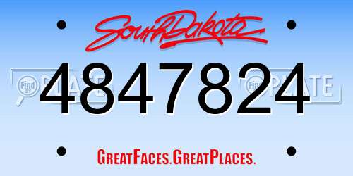 4847824 South Dakota License Plate