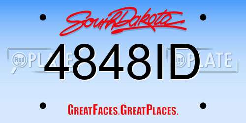 4848ID South Dakota License Plate