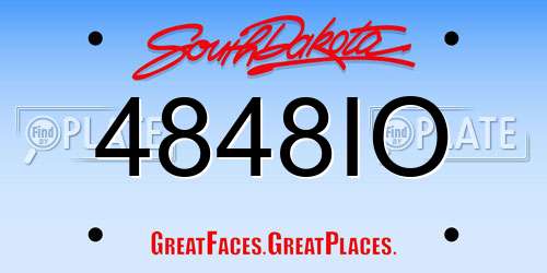4848IO South Dakota License Plate