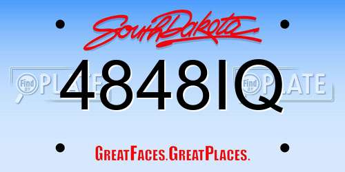 4848IQ South Dakota License Plate