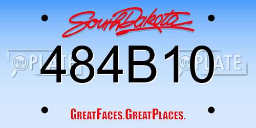484B10 South Dakota License Plate