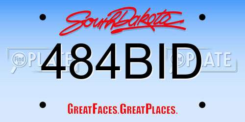 484BID South Dakota License Plate