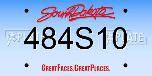 484S10 South Dakota License Plate
