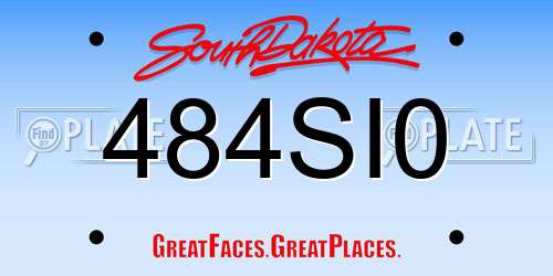 484SI0 South Dakota License Plate
