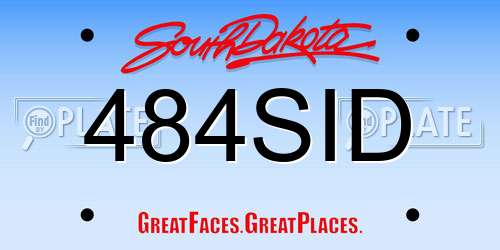 484SID South Dakota License Plate