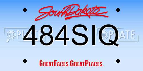 484SIQ South Dakota License Plate