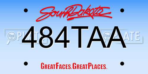 484TAA South Dakota License Plate