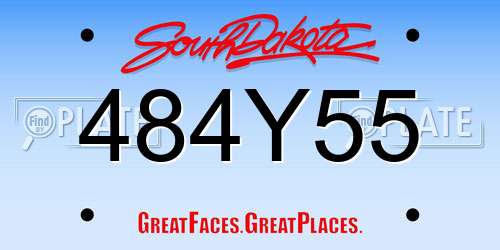 484Y55 South Dakota License Plate