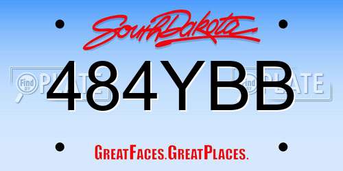 484YBB South Dakota License Plate