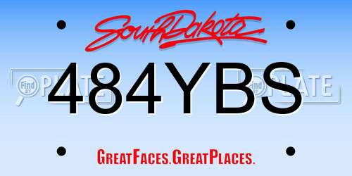484YBS South Dakota License Plate