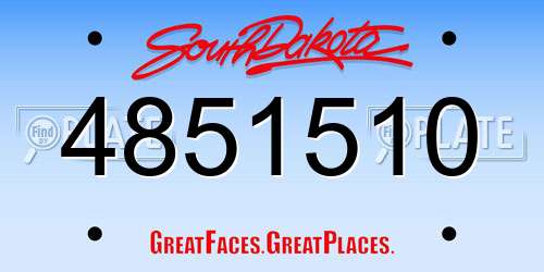 4851510 South Dakota License Plate