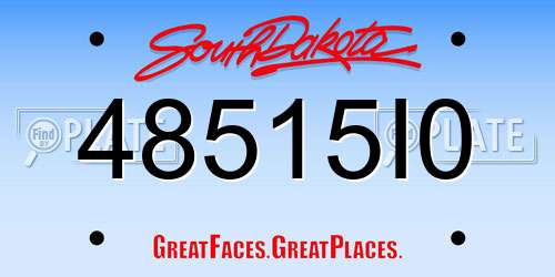 48515I0 South Dakota License Plate