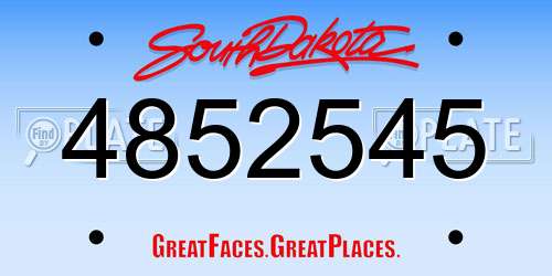 4852545 South Dakota License Plate