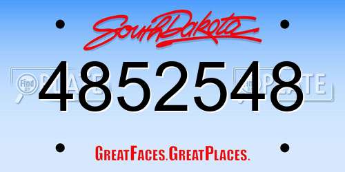 4852548 South Dakota License Plate