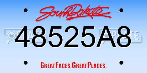 48525A8 South Dakota License Plate