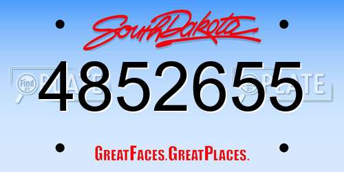 4852655 South Dakota License Plate