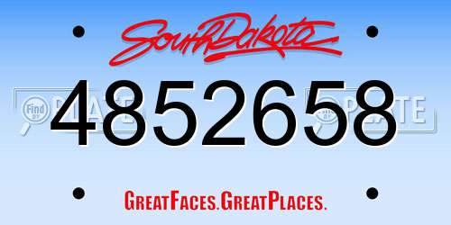 4852658 South Dakota License Plate