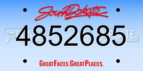 4852685 South Dakota License Plate