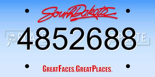 4852688 South Dakota License Plate