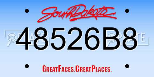 48526B8 South Dakota License Plate
