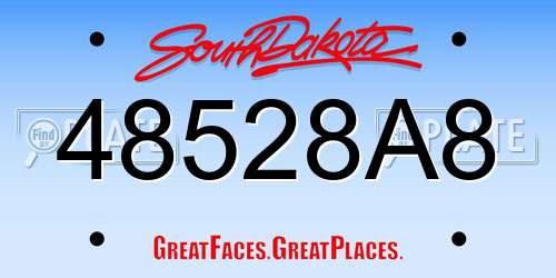 48528A8 South Dakota License Plate