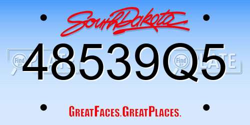 48539Q5 South Dakota License Plate