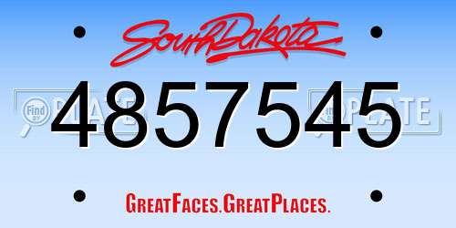 4857545 South Dakota License Plate
