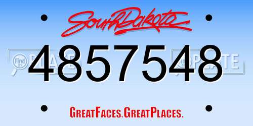 4857548 South Dakota License Plate