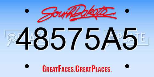 48575A5 South Dakota License Plate