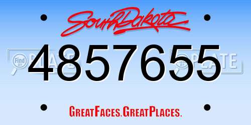 4857655 South Dakota License Plate