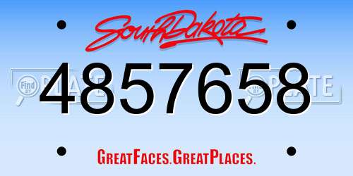 4857658 South Dakota License Plate