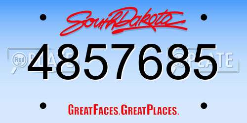 4857685 South Dakota License Plate