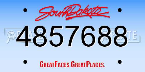 4857688 South Dakota License Plate