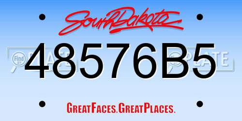48576B5 South Dakota License Plate