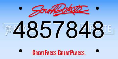 4857848 South Dakota License Plate