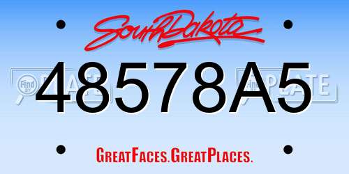 48578A5 South Dakota License Plate
