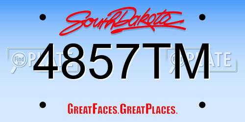 4857TM South Dakota License Plate