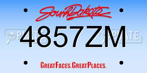 4857ZM South Dakota License Plate