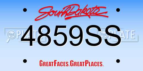 4859SS South Dakota License Plate