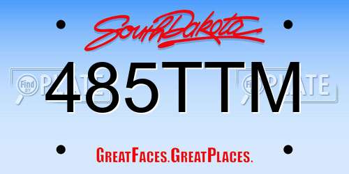 485TTM South Dakota License Plate