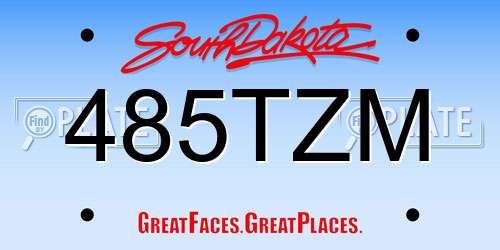 485TZM South Dakota License Plate