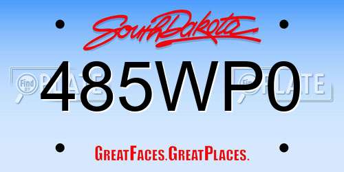 485WP0 South Dakota License Plate