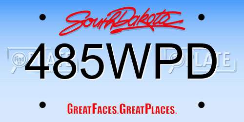 485WPD South Dakota License Plate