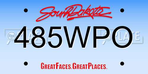 485WPO South Dakota License Plate