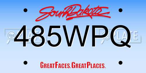 485WPQ South Dakota License Plate