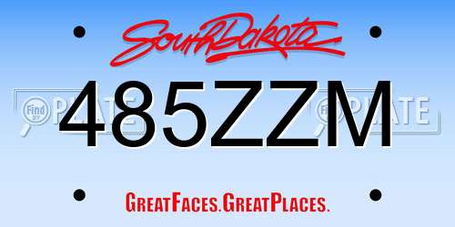 485ZZM South Dakota License Plate